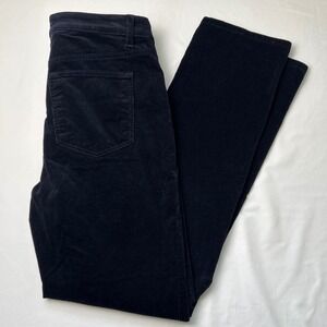Talbots Corduroy Straight Leg Jeans High Rise Navy Blue Size 6 Stretch Classic